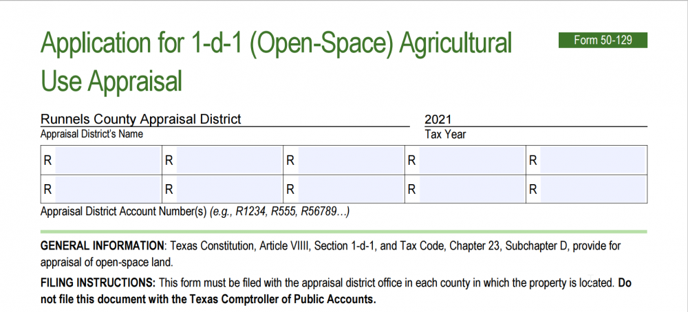 Ag Runnels Central Appraisal District